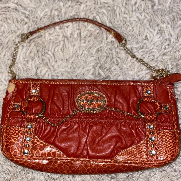 VINTAGE Baby Phat Shoulder Mini Bag - Copper & Turquoise - Picture 2 of 5